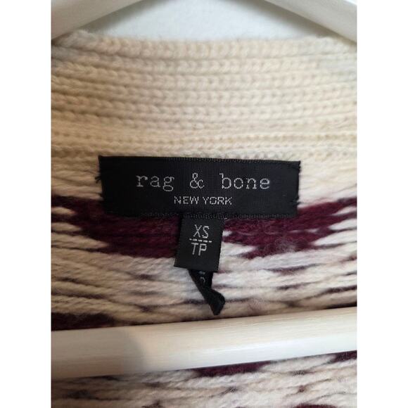 RAG & BONE Willow Fair Isle Wool Cardigan Extra Small 100% Wool - Picture 11 of 12